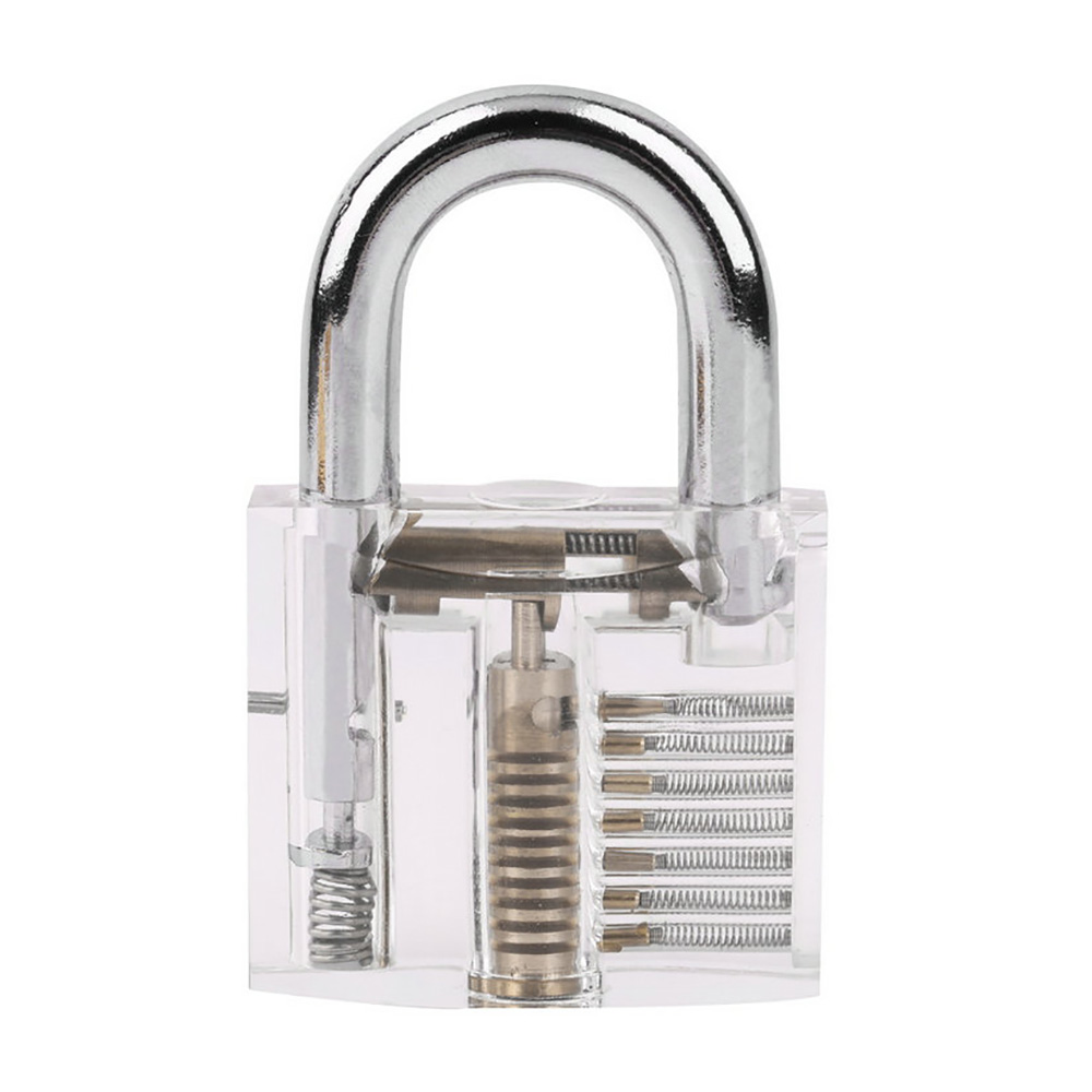 (Set of 5) Practice Locks Transparent Cutaway Crystal Pin Tumbler keyed